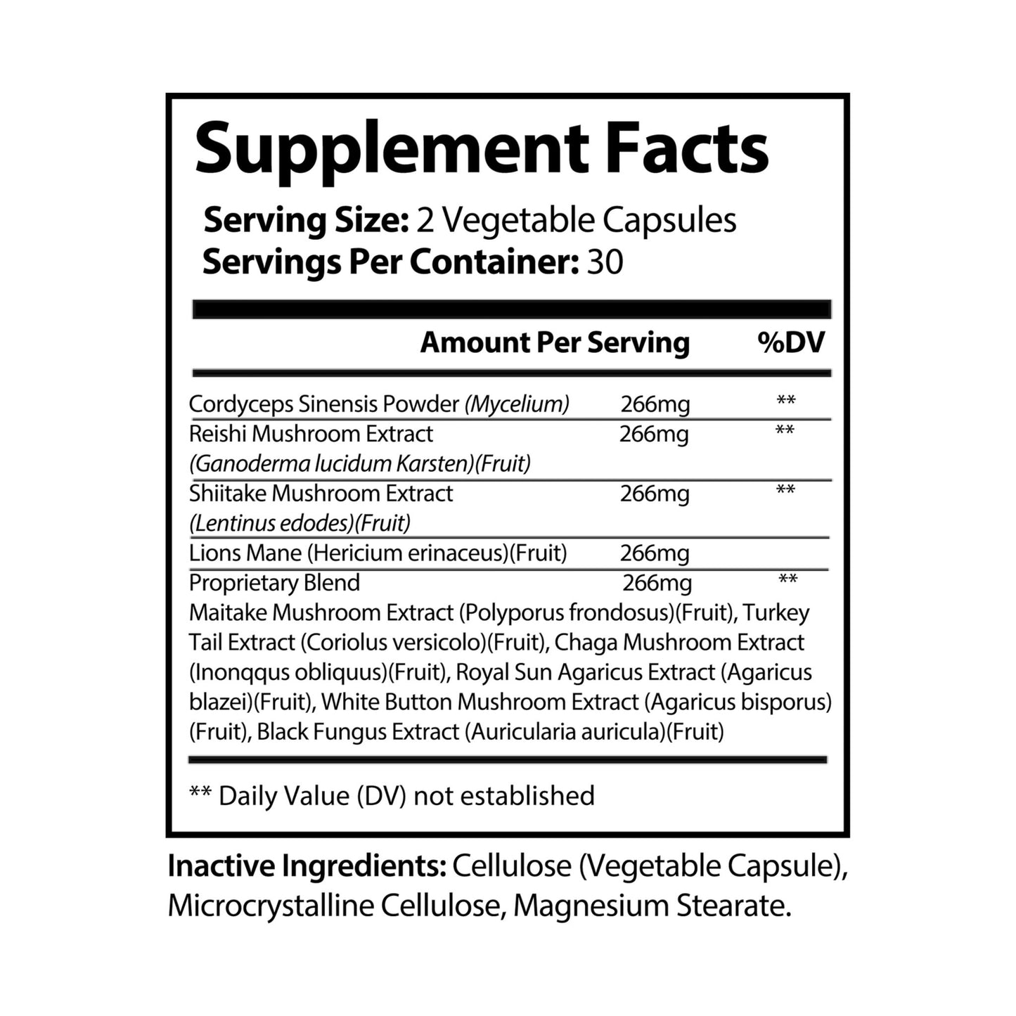 The Forager's Blend Dietary Supplement (60 Capsules - Mushroom Blend)