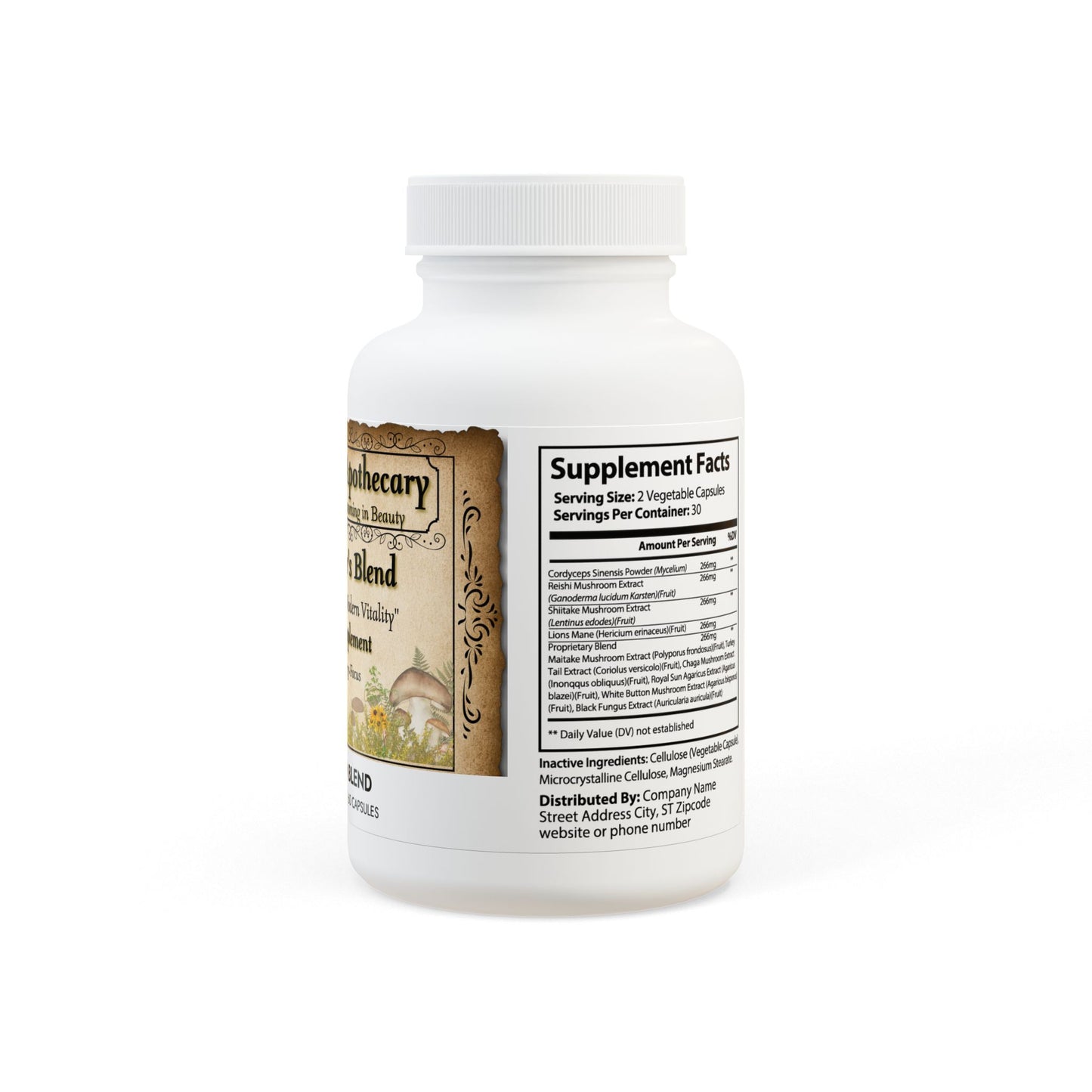 The Forager's Blend Dietary Supplement (60 Capsules - Mushroom Blend)