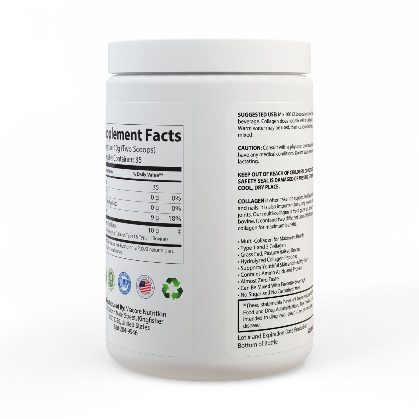 Radiant Glow Collagen Peptides Type I & III Supplement (350g, 12.3oz)